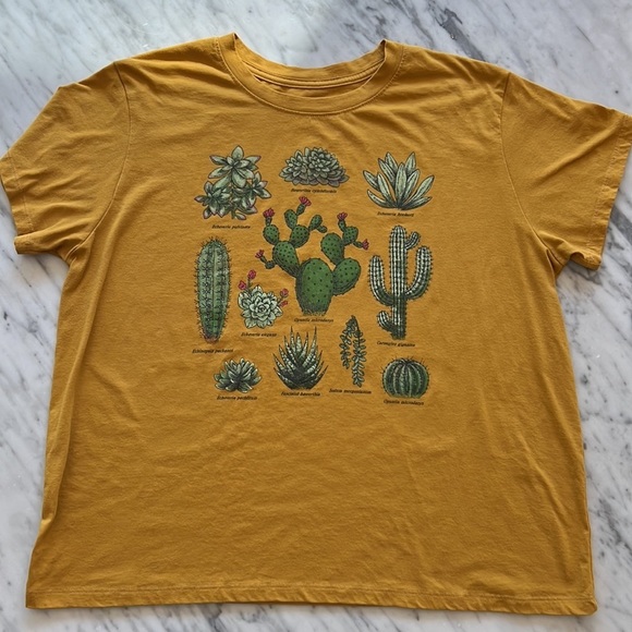 Fifth Sun Tops - SUCCULENT & CACTUS Tee Shirt, Size XXL